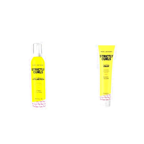 Marc Anthony Strictly Curl Enhancing Styling Foam, Extra Hold - Vitamin E & Curl Envy Cream - Defining Cream Softens Coarse Curls