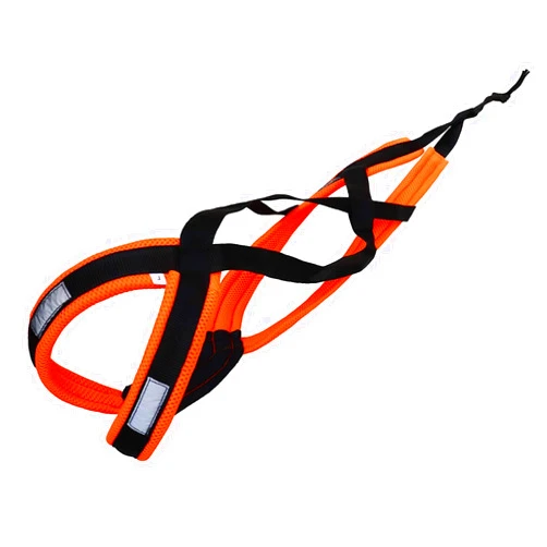 LASALINE Dog Weight Pulling Harness, XBack for Canicross, Dog Sport, Bike Joring, Ski Joring, Sled Harness, Dog mushing, Dog Running Harness, Black Neonorange