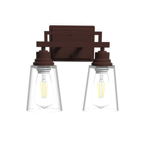 Refice Vanity Lights for Bathroom, Farmhouse 2 Light Vanity Wall Lamp with Oil-Rubbed Bronze Finish,Wall Lighting Over Mirror, Dressing Table, Powder Room, （ORB 2 Light）