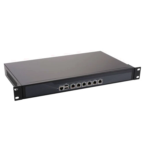 PARTAKER 1U Rackmount Firewall, OPNsense, Firewall Hardware, Network Security Appliance, Router PC, Intel Atom D525, R4, 6 Intel Gigabit LAN, 2 x USB, COM, VGA, Fan, No RAM No SSD
