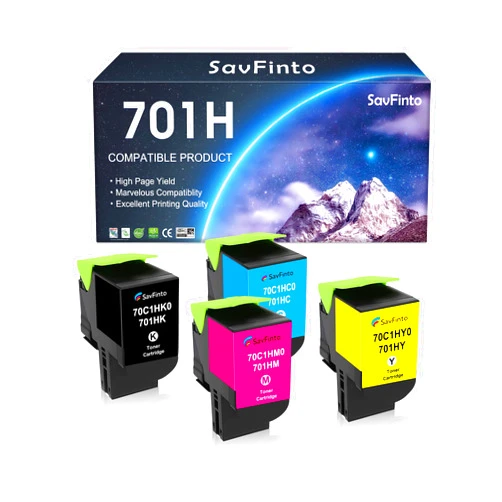 SavFinto CS310 CS410 701H Compatible Toner Cartridge Replacement for Lexmark CS310 CS310dn CS310n CS410 CS410dn CS410dtn CS410n CS510 CS510de CS510dte Printer (BCMY, 4-Pack)