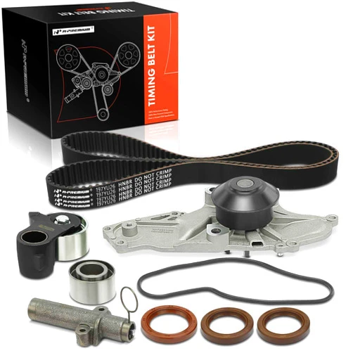 A-Premium Engine Timing Belt Kit + Water Pump W/Tensioner Compatible with Honda Pilot 2003-2004, Odyssey 2000-2004 & Acura MDX 2001-2002, TL 2000-2003, CL 2001-2003 - 3.2L 3.5L