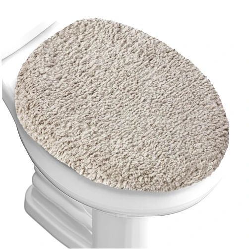 Baahrnom Luxury Tufted Toilet Lid Cover Machine Washable Solid Toilet Seat Cover 17.5