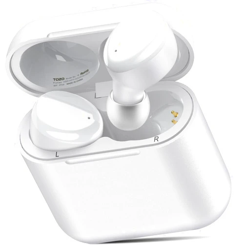 TOZO T6 True Wireless Earbuds Bluetooth 5.3 Headphones 50H Long Playtime, Wireless Charging Case, IPX8 Waterproof Stereo Earphones, Built-in Mic Calls, Headset Premium Deep Bass 32 Preset EQs via APP