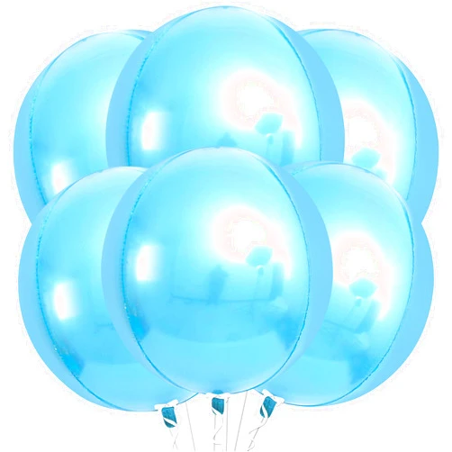 KatchOn, Light Blue Foil Balloons - 22 Inch, Pack of 6 | Light Blue Metallic Balloons | Light Blue Balloons, Baby Blue Foil Balloons for Gender Reveal Decorations | Light Blue Mylar Balloons for Party