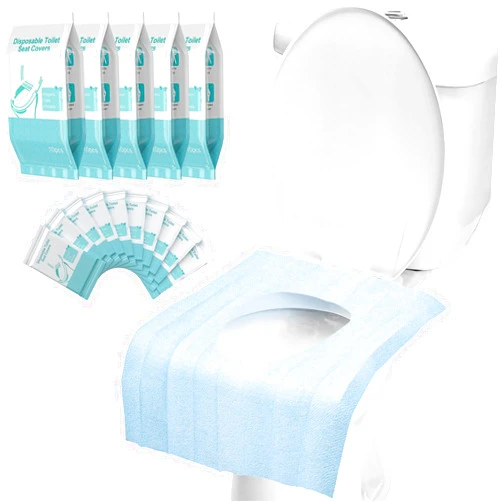 Mckanti 50 Pack Toilet Seat Covers Disposable - Waterproof 16x24 Inch Extra Large Individually Wrapped Toilet Seat Shields Travel Accessories for Adults Kids