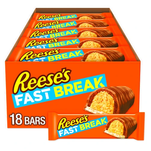 REESE'S FAST BREAK Peanut Butter Nougat Candy Bars, 1.8 oz (Pack of 18)