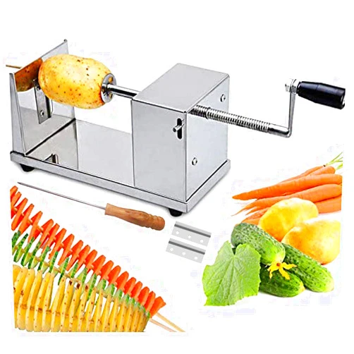 E-Found Tornado Potato Chips Spiral Cutter Manual Stainless Steel Potato Chips Slicer Spiral Twister Vegetable Cutter French Fry
