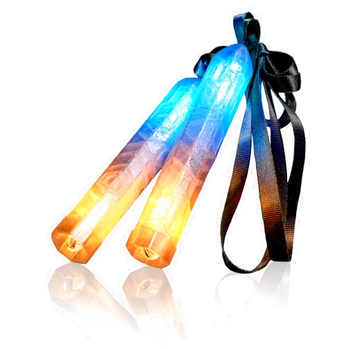 Flowtoys Crystal Poi Lite v2 - Glowstringer LED Light-up Glow Stick Poi for Party, Practice & Flow Arts Play | Batteries & Charger Included