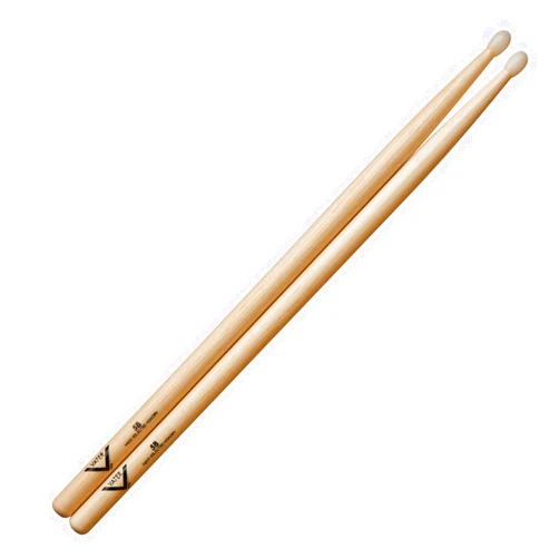 Vater 5B Nylon Tip Hickory Drum Sticks, Pair