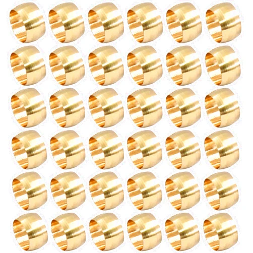 Bonsicoky 50 Pcs Brass Compression Fitting Ferrule Sleeve, 5/16