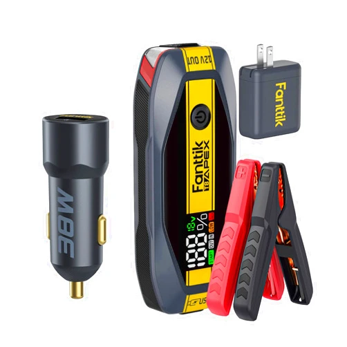Fanttik T8 APEX 2000A Jump Starter Yellow and CC38 USB C Car Charger