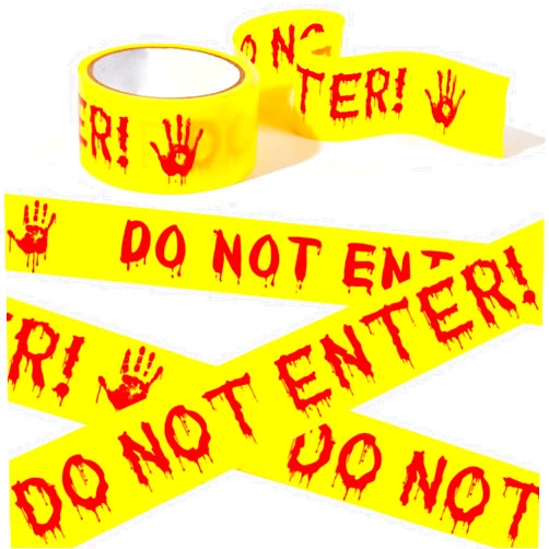Mlesi Halloween Decorations Caution Tape, Halloween Do Not Enter Tape, 1.9in x 82Ft Roll Yellow Crime Scene Tape, Halloween Scary Hazard Warning Tape, Halloween Party Decorations Indoor Outdoor (Red)