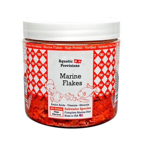 Aquatic Provisions Marine Flakes Fish Food 1.77 oz, for Saltwater Aquarium Species