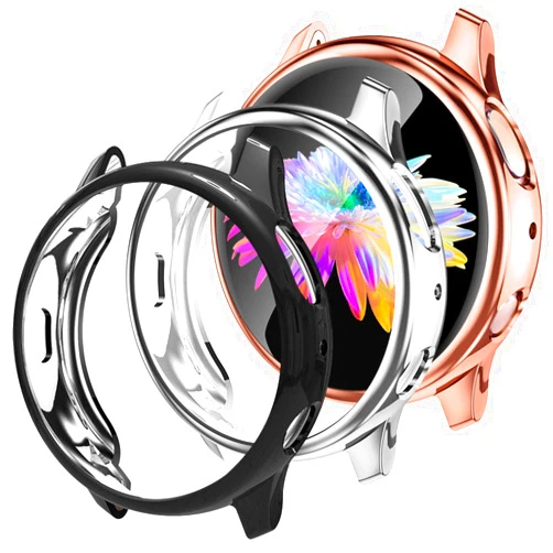 GEAK 3 Pack for Samsung Galaxy Active 2 Watch Case 40mm,Active 2 Screen Protector Soft Full Cover for Samsung Galaxy Active 2 Smartwatch 40mm Black/Silver/Rose Gold