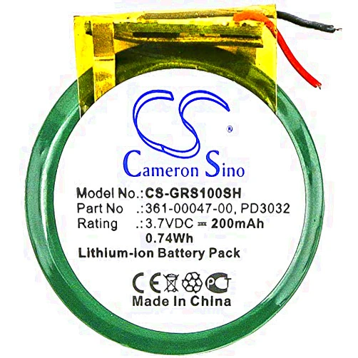 Cameron Sino 200mAh Replacement Battery for Garmin 361-00047-00, Garmin PD3032