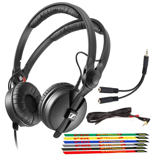 Sennheiser HD 25 Monitor Headphones Includes Headphone Splitter and Cable Ties