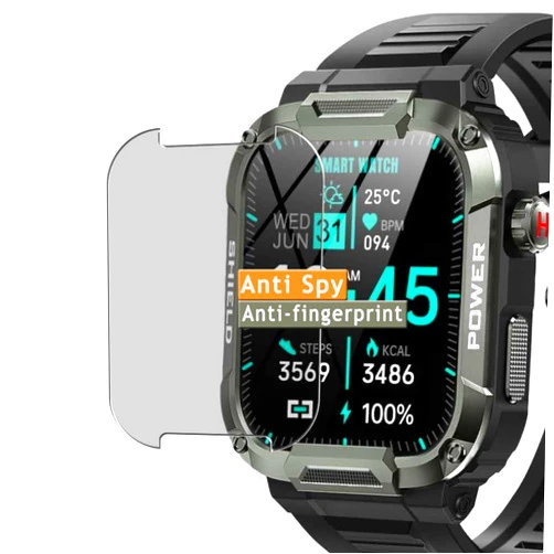 Compatible with Jireausty MK66 1.85 smart watch Vaxson Privacy Screen Protector, compatible with Jireausty MK66 1.85