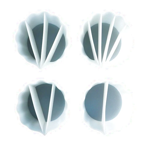 ikasus Silicone Split Cups - Thicken&Reusable Resin Mixing Cups with 2-5 Channels, Dividers Paint Supplies, Fluid Art for DIY Resin Crafts, Acrylic Paint Pouring,Drawing, White, 4pcs Mixing Cup
