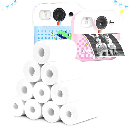 Moizoe Thermal Paper, 10 Rolls Refill Print Paper for Kids Instant Print Camera, HD Photo Printing Paper Rolls for Most Kids Instant Camera, White