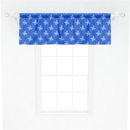 Ambesonne Pinwheel Window Valance Pack of 2, Wind Farm Turbines Map Pattern with Renewable Energy Nature Eco, Rod Pocket Curtain Valances for Kitchen Bedroom, 54