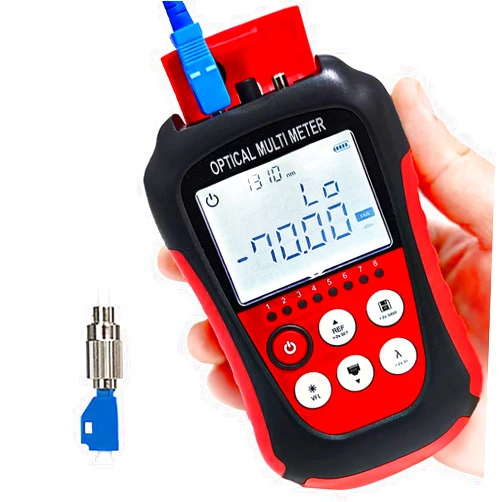 D YEDEMC Fiber Optic Cable Tester Portable Optical Fiber Power Meter FC/SC/ST Universal Interface Fiber Tester Built-in 2Mw Visual Fault Locator (OPM-VFL-4)