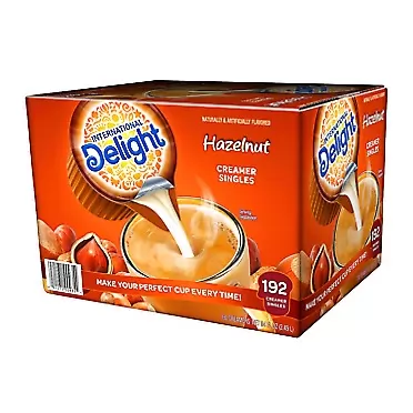 International Delight SCS9 International Delight Hazelnut Coffee Creamer- Box of 192 Servings
