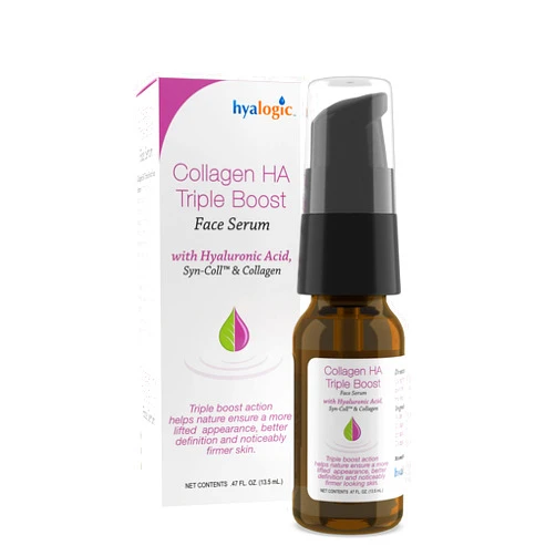 Hyalogic HA Collagen Serum - Triple Boost Face for Skin Care - Peptides for Face, Youthful Firmness & Elasticity Boost, Fragrance & Paraben Free Marine 0.47 FL OZ