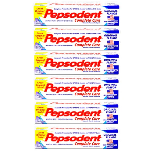 Pepsodent Complete Care Toothpaste Original Flavor 5.5 oz (Pack of 6)