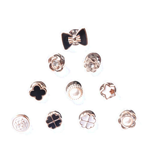 Sowaka 10 Pcs Shirt Brooch Pins for Women Vintage Elegant Various Style Brooch Buttons Cover Up Safety Pins for Girls Clothing Dress Cardigan Collar Bags Accessories DIY Crafting Supplies