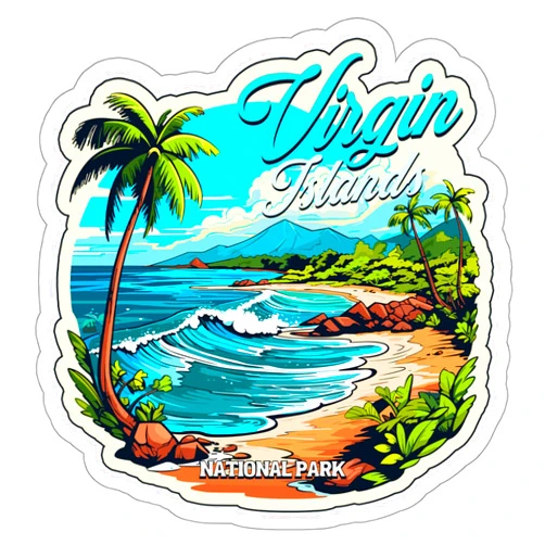 No Thorns Media Virgin Islands National Park Sticker Adventure Souvenir Decal Vinyl Small Waterproof for Water Bottle Mug Passport Scrapbook Notebook Laptop Tumbler Skateboard Computer Phone 4