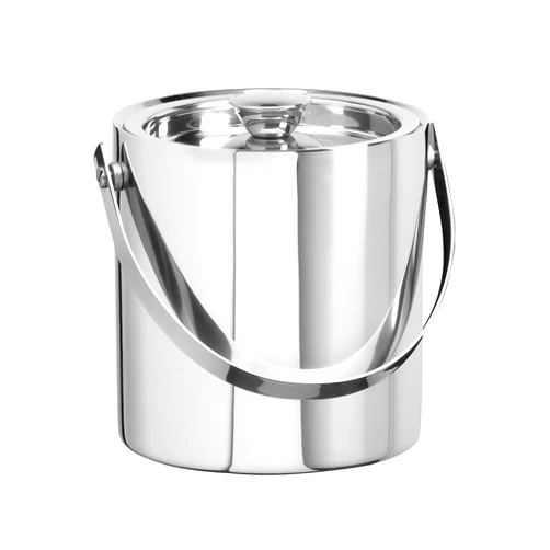 Kraftware Stainless Steel Collection 3 Quart Ice Bucket, Polished Stainless-Steel