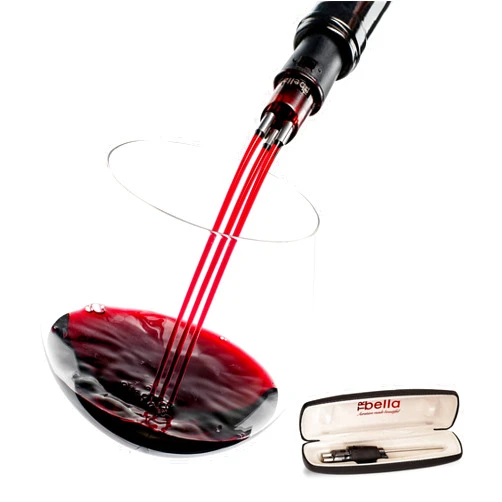 TRIBELLA Classic Wine Aerator, Multi-Stream Wine Aeration 3 Stainless Steel Spouts, Handmade Kitchen Essential, Easy Use, No-Drip Wine Pouring Accessory Gifts for Men in Easy-to-Carry Protective Gift Case