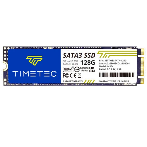 Timetec 128GB SSD 3D NAND SATA III 6Gb/s M.2 2280 NGFF 64TBW Read Speed Up to 550MB/s SLC Cache Performance Boost Internal Solid State Drive for PC Computer Laptop and Desktop (128GB)