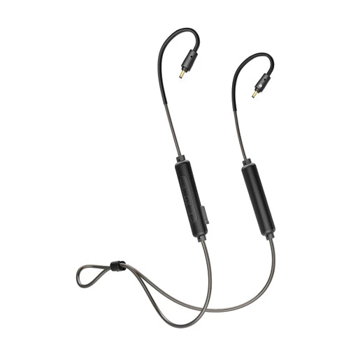 MEE audio BTC2 Bluetooth Wireless Adapter Cable for MX Pro Series and M6 Pro in-Ear Monitors with Qualcomm aptX and aptX Low Latency, Bluetooth 5.0, IPX5 Sweat Resistance, Microphone, Remote, Black