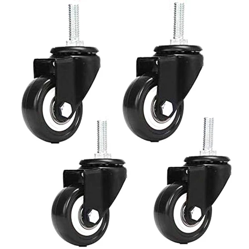 WANLIAN Mioni M8x25mm 4 Pieces Load-Bearing 240kg PU Rotating Caster Trolley Furniture Caster Replacement (Without Brake casters)