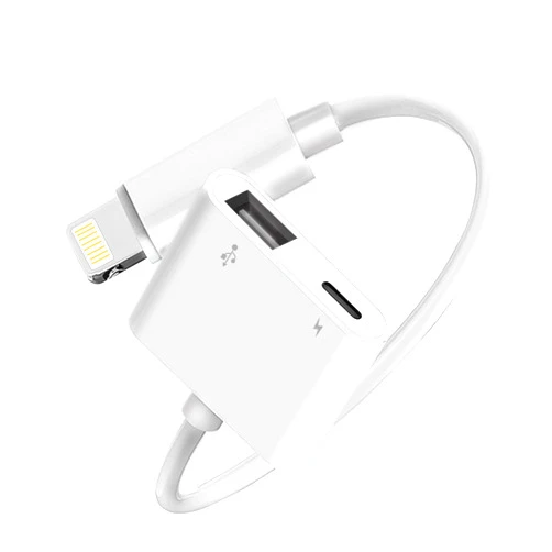 Microwoo [Apple MFi Certified] Lightning to USB Camera Adapter with Charging Port for iPhone, USB3 Female OTG Adapter Compatible with iPhone/iPad Card, Readers, USB Flash Drives, Keyboards, Mice, Plug & Play