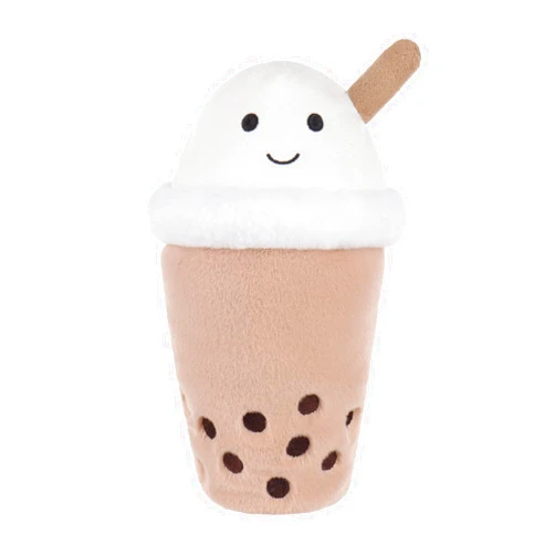 Apricot Lamb Boba Plush Stuffed Bubble Tea Plushies for Kids, Soft Cute Plush Toys for Baby Girl and Boy, Fluffy Milk Tea Brown 7.9 Inches