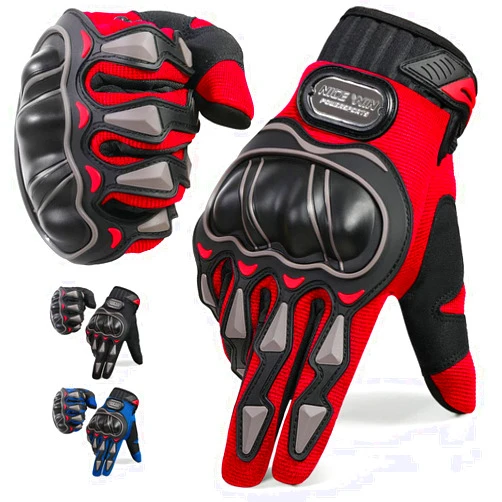 NICEWIN Motorcycle Gloves for Men Women, Touchscreen Warm Dirt Bike Gloves, Knuckle Full-Protection Motocross Gloves for Riding, Road Racing, Cycling, ATV, MTB