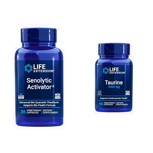 Life Extension Senolytic Activator with Quercetin, Fisetin, Taurine for Immune Support, Anti-Aging & Longevity - 36 & 90 Vegetarian Capsules