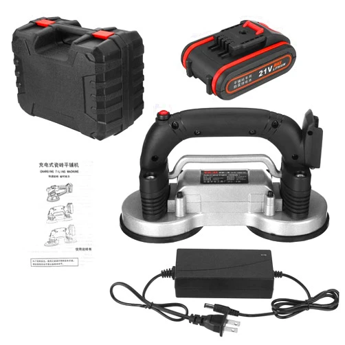 ROLTIN Electric Tile Lift 60-120mm 1500W Tiling Tiles Machine Tiles Vibrator 5 Speed Adjustable Automatic Floor Vibrator Leveling Tool with Battery Home Improvement Tools (1pc B