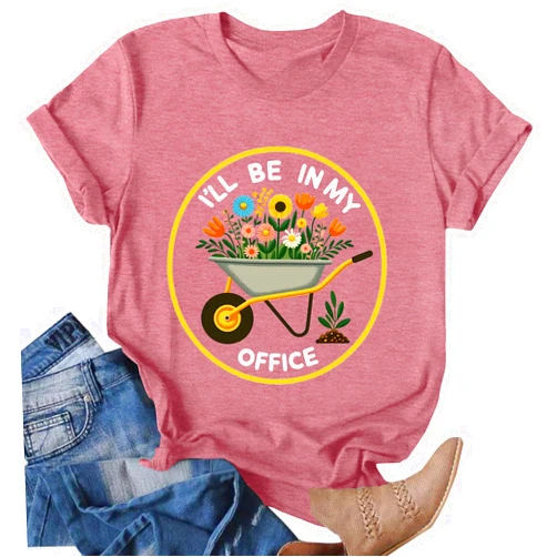 Ithalt Garden Shirt for Women Plant Lover T Shirt Funny Gardening T-Shirt Floral Graphic Tee Gardening Lover Gifts
