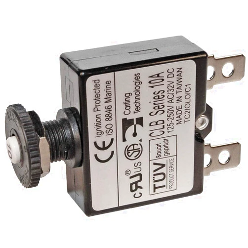 Blue Sea Systems Blue Sea - 7054-BSS Circuit Breaker Push Button QC 10A (10EA)
