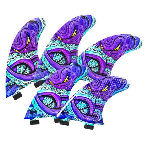 3D Fins 3DFINS High Performance Surfboard Fins GOHARD Series – 5 Fins, FCS Base – Dimple Technology – Maximum Control