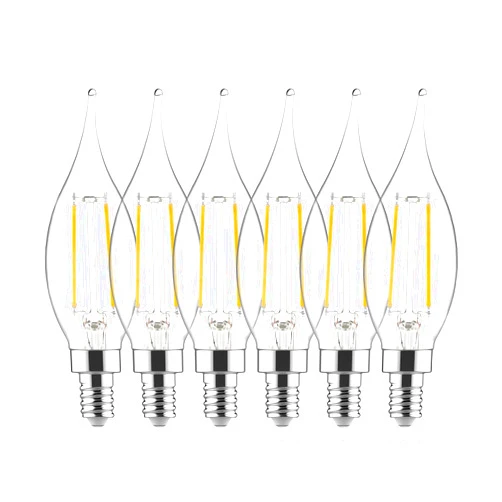 Sengled E12 Led Bulb Dimmable, Candelabra Led Light Bulbs 40 Watt Equivalent, CA10 Flame Tip Chandelier Light Bulbs, 5000K Daylight Candle Light Bulbs for Chandeliers, Ceiling Fan, Pendant, 6 Pack
