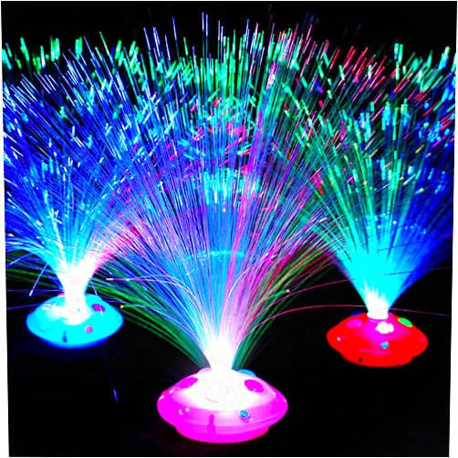 Uonlytech Fiber Optic Lights 12pcs Colourful Changing Fibre Optic Light, Powered Light Ambient Night Light Lamp for Christmas Party Home Decoration Fiber Optic Lamp