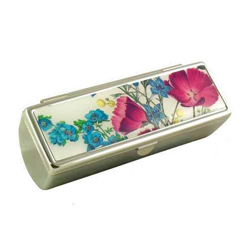 Houder Designer Lipstick Case with Mirror for Purse - Decorative Lipstick Holder with Gift Box - Velvet Lined - Protect Your Lipsticks in Style (Violets)