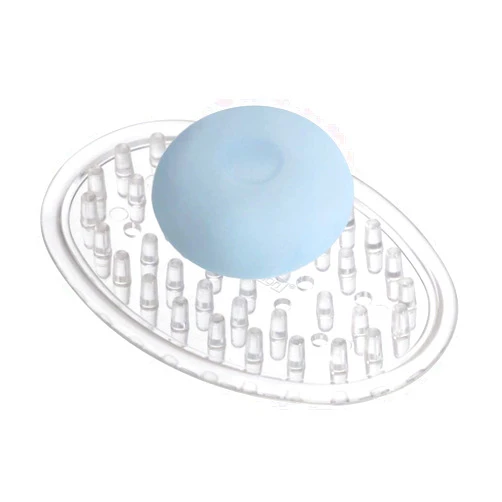 InterDesign iDesign Plastic Soap Saver, Holder Tray for Bathroom Counter, Shower, Kitchen, 0.75 in. x 3.25 in. x 4.75 in., Clear