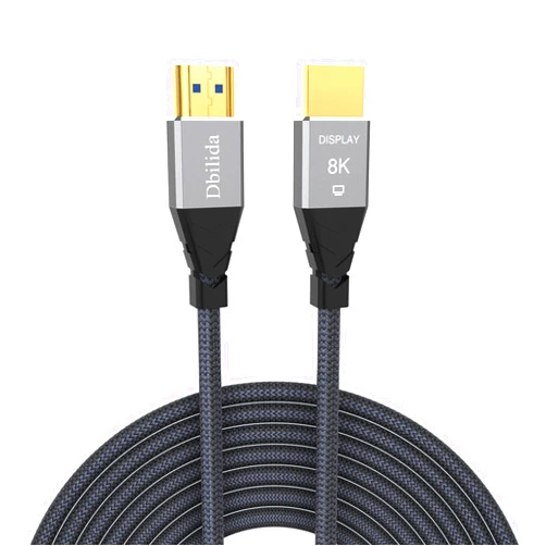 Dbilida 8K Fiber HDMI Cable 50ft, Nylon Braided Fiber Optic HDMI 2.1 Cable Support 48Gbps, 8K 60Hz, 4K 120Hz, Dynamic HDR, eARC, HDCP2.2/2.3 Compatible with PS5, Xbox Series X, RTX 3080/3090