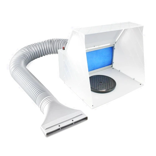 JOYABEST Airbrush Hobby Spray Booth Kit,Paint Booth with Adjustable 5.1m³/min Powerful Fan and LED Light,5 Foot Exhaust Extension Hose,2-layerFilter Spray Booth for Painting,Cake, Craft, Hobby,
